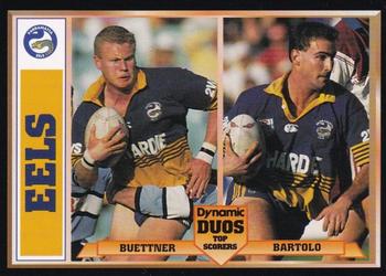 1994 Dynamic Rugby League Series 1 - Dynamic Duos #DD15 Michael Buettner / Joe Bartolo Front